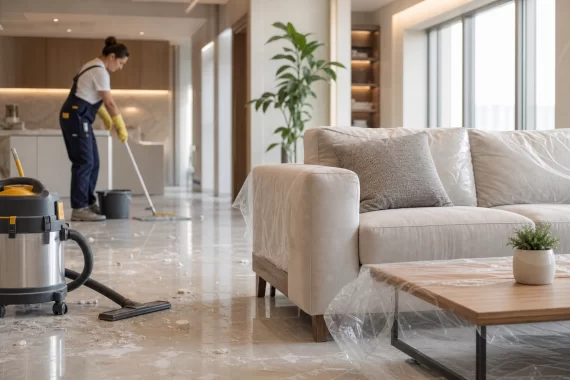 Limpeza pós-obra com móveis: o que informar ao contratar